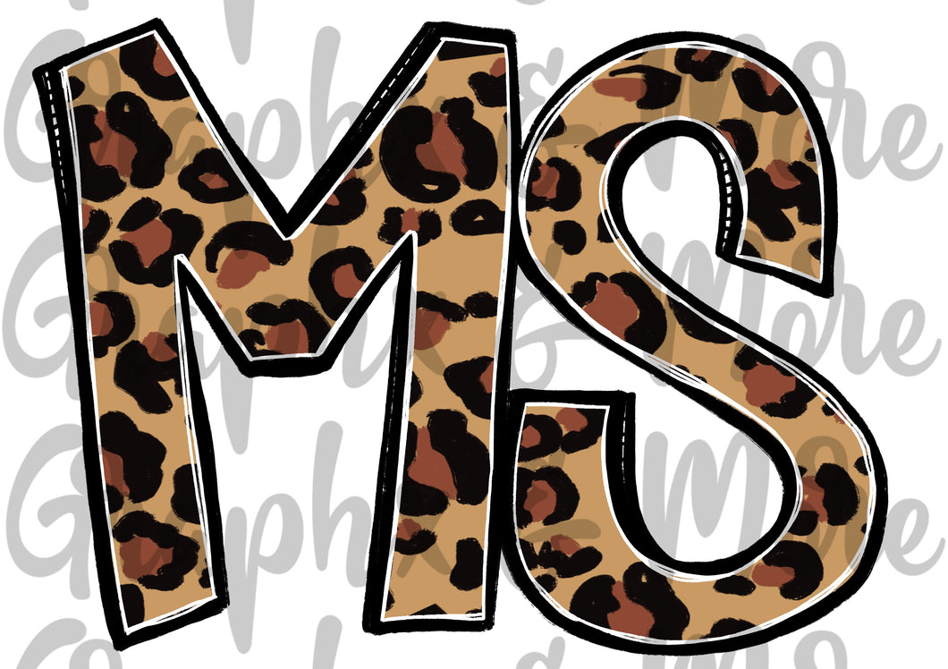 Leopard MS PNG | Hand Drawn | Sublimation Design