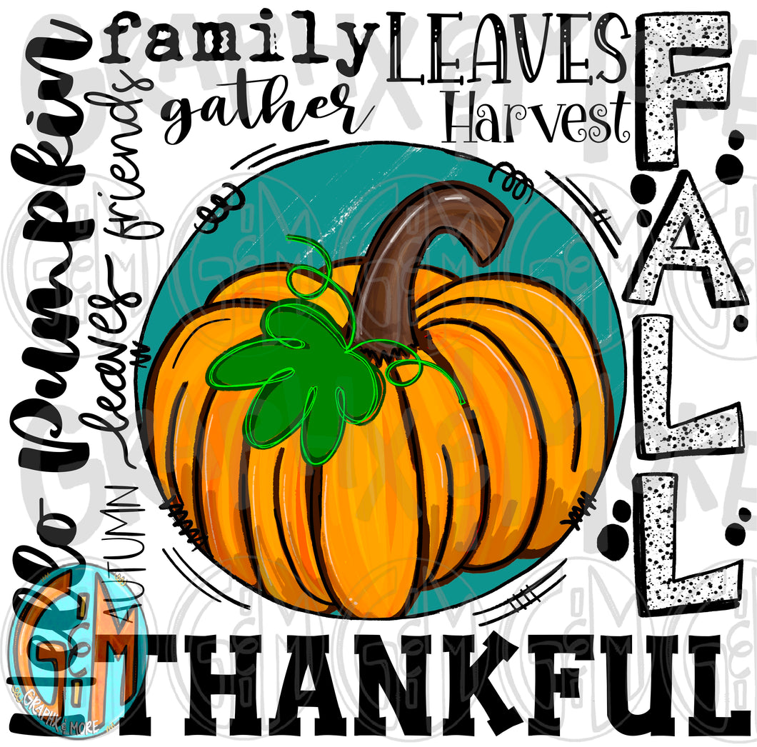 Pumpkin Typography PNG | Sublimation Design | Hand Drawn