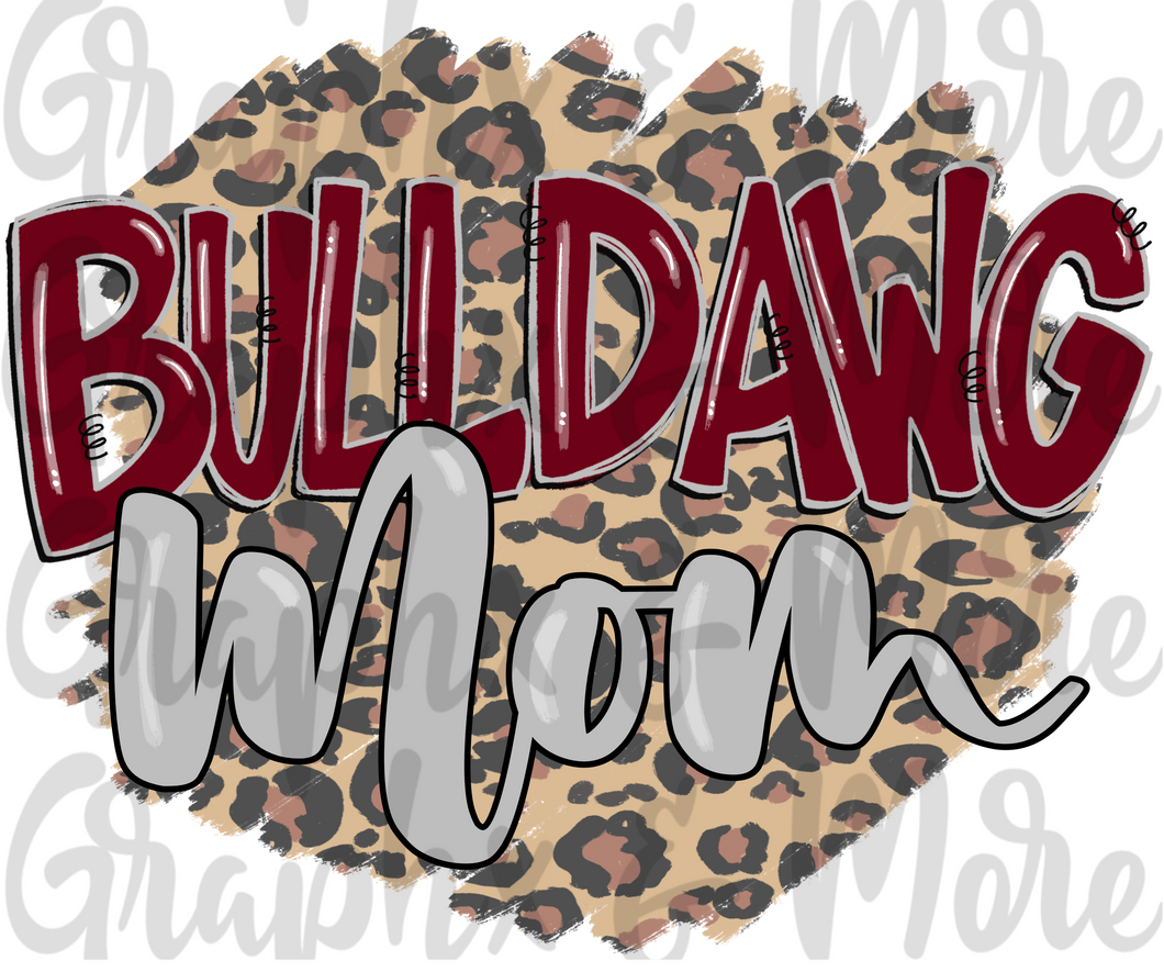 Bulldog Mom PNG | Sublimation Design | Hand Drawn