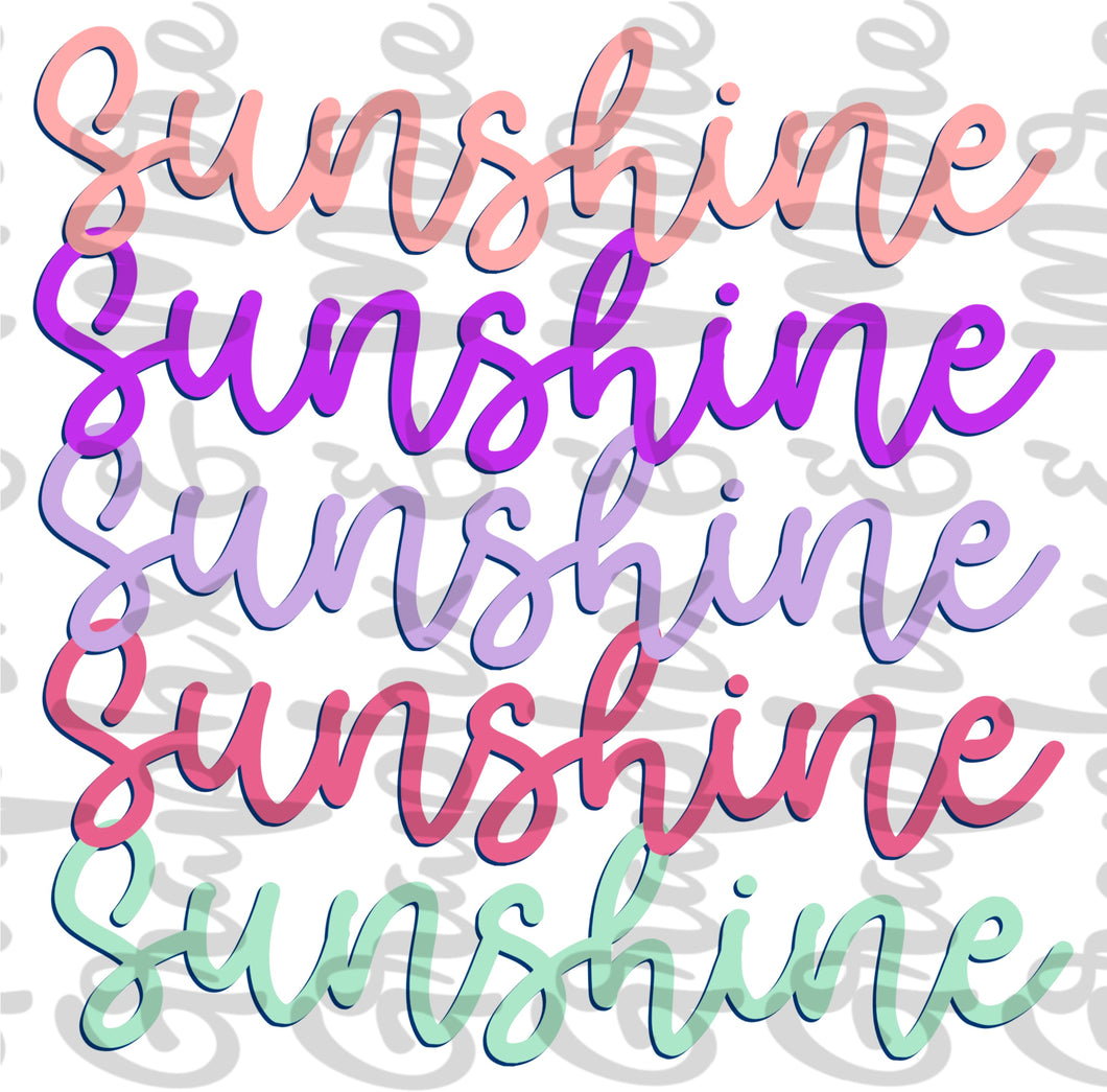 Stacked Sunshine PNG | Sublimation Design | Hand Drawn