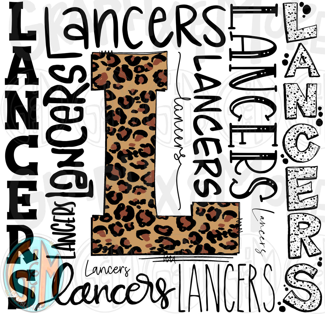 Leopard Lancers Collage PNG | Sublimation Design | Hand Drawn