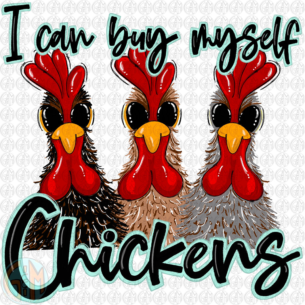 Buy Chickens PNG | Sublimation Design | Hand Drawn