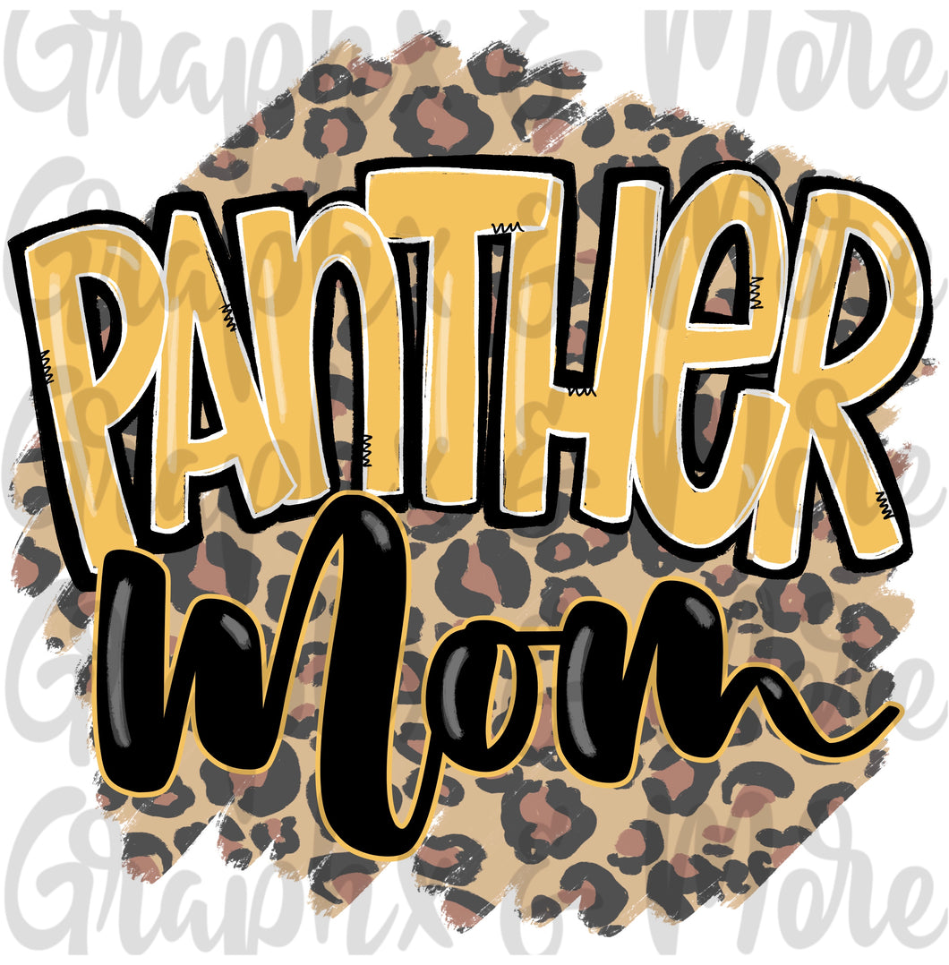 Panther Mom PNG | Sublimation Design | Hand Drawn