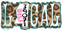 Load image into Gallery viewer, Local MS Leopard and Teal PNG | Sublimation Design | Hand Drawn
