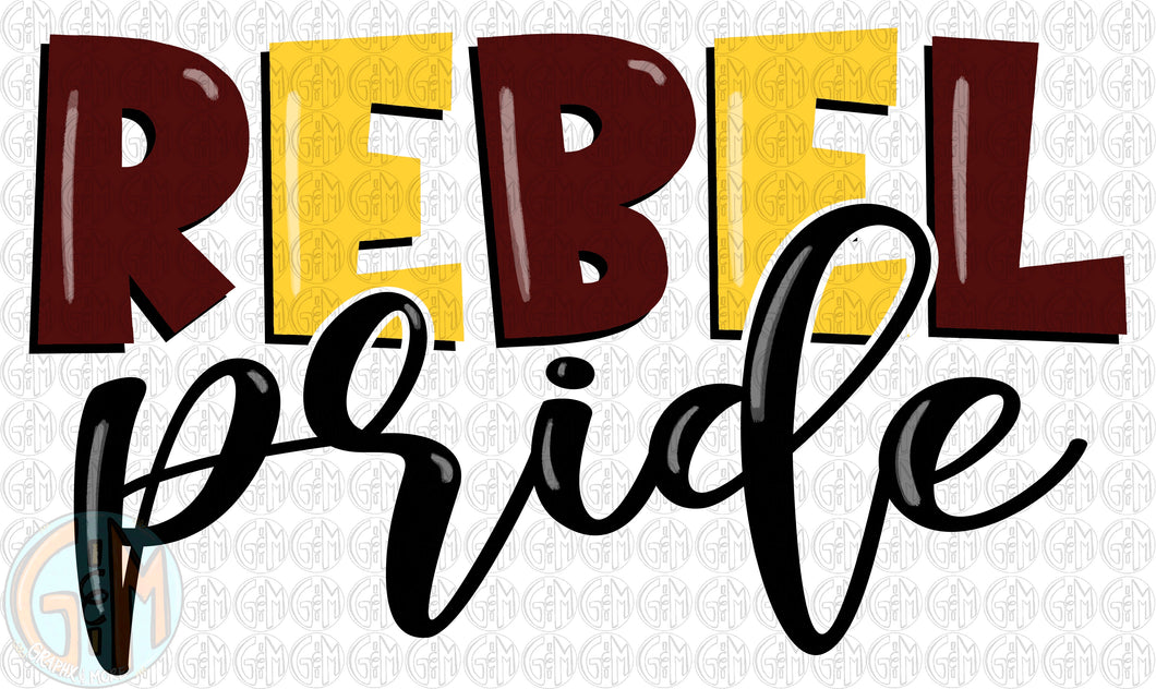 Rebel Pride PNG | Sublimation Design | Hand Drawn