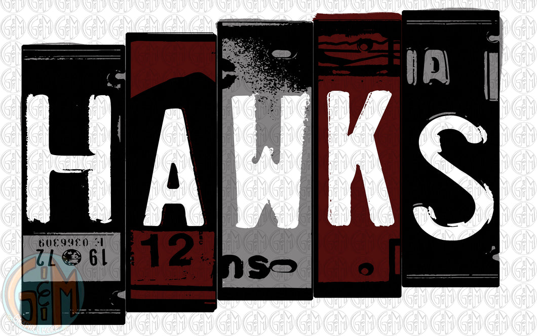 Hawks Tag PNG | Sublimation Design | Hand Drawn