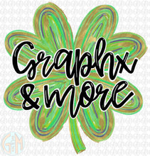 Load image into Gallery viewer, CUSTOM Green Foil Clover Design PNG | Hand Drawn | Sublimation Design
