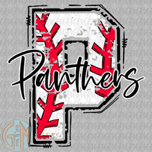 Load image into Gallery viewer, CUSTOM Baseball Letter PNG | Hand Drawn | Sublimation Design
