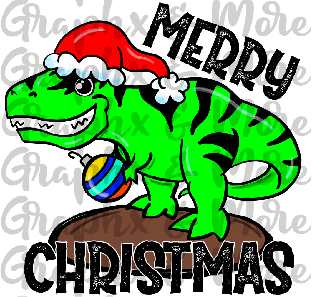 Christmas Dino PNG | Hand Drawn | Sublimation Design