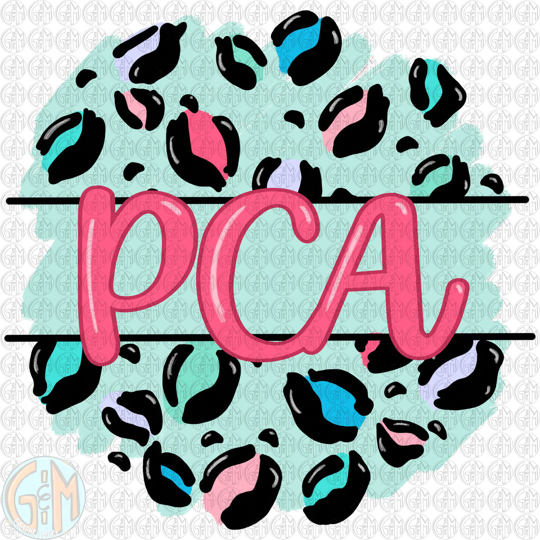 Pastel Leopard PCA PNG | Sublimation Design | Hand Drawn