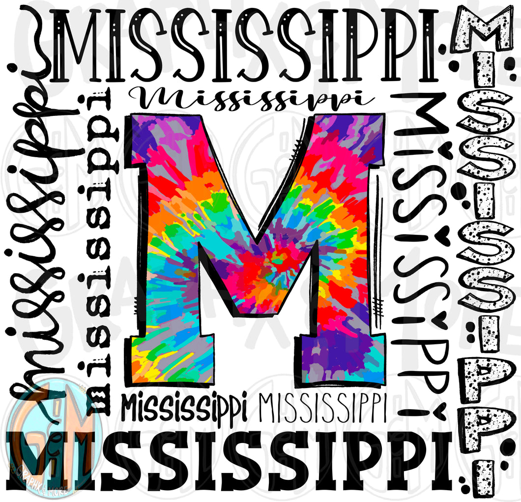Mississippi Collage PNG | Sublimation Design | Hand Drawn