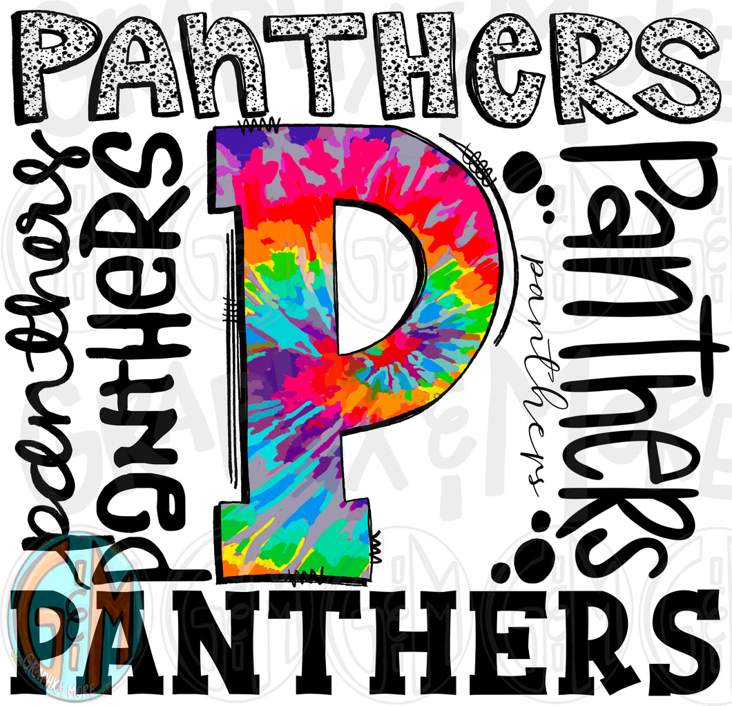 Panthers Collage PNG | Sublimation Design | Hand Drawn