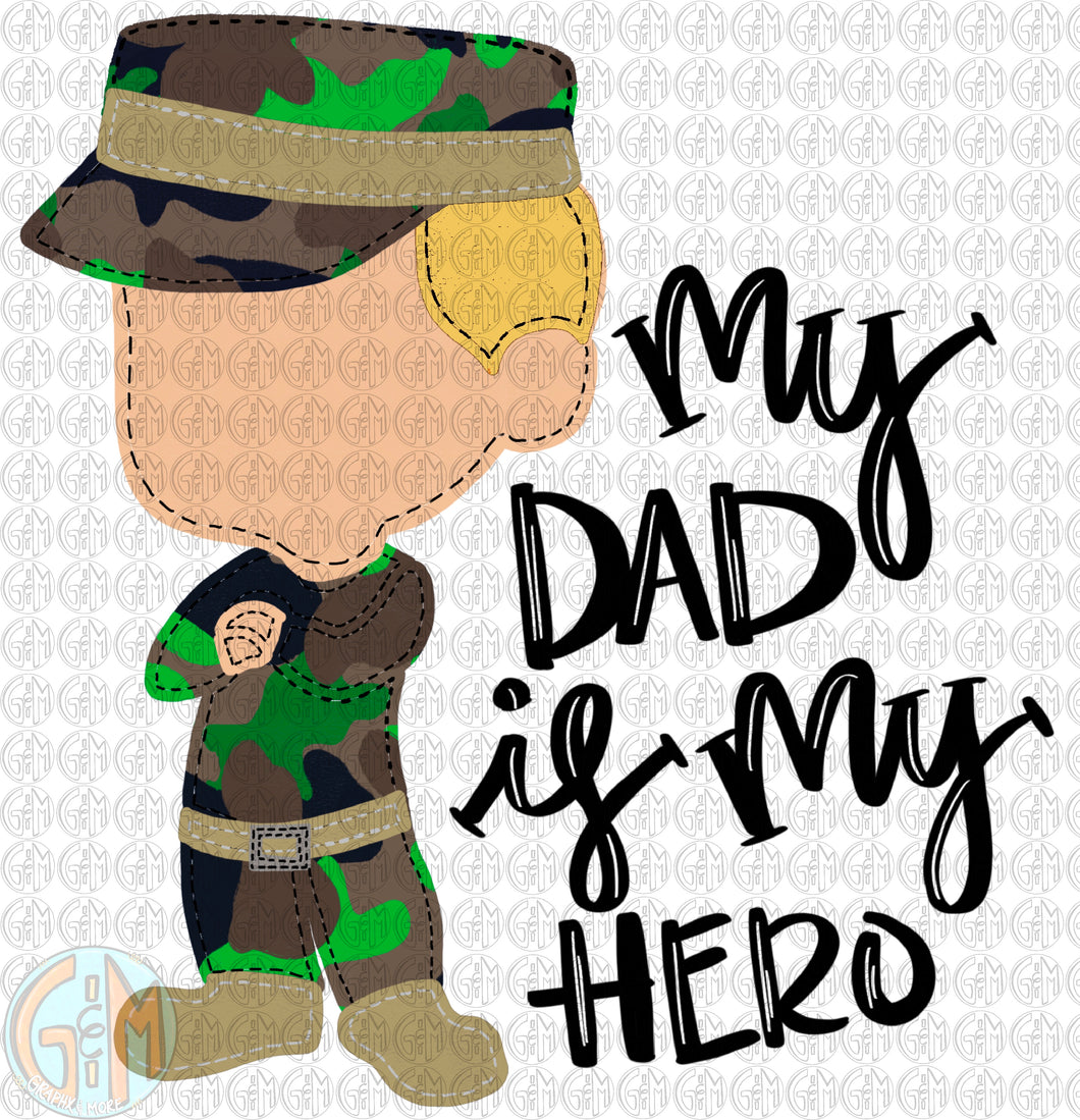 My Dad is my Hero PNG | Sublimation Design | Hand Drawn