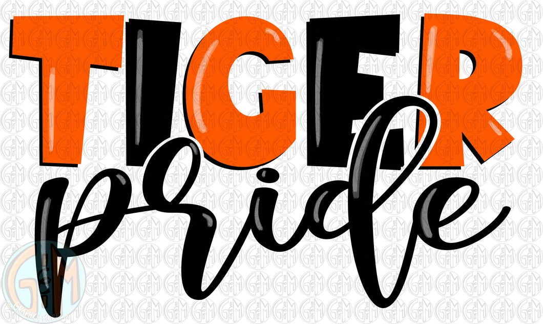 Tiger Pride PNG | Sublimation Design | Hand Drawn