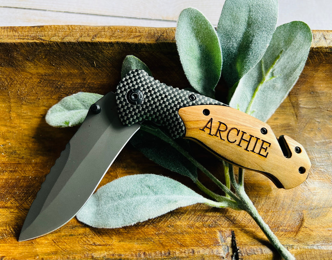Personalized Olive Wood Knife