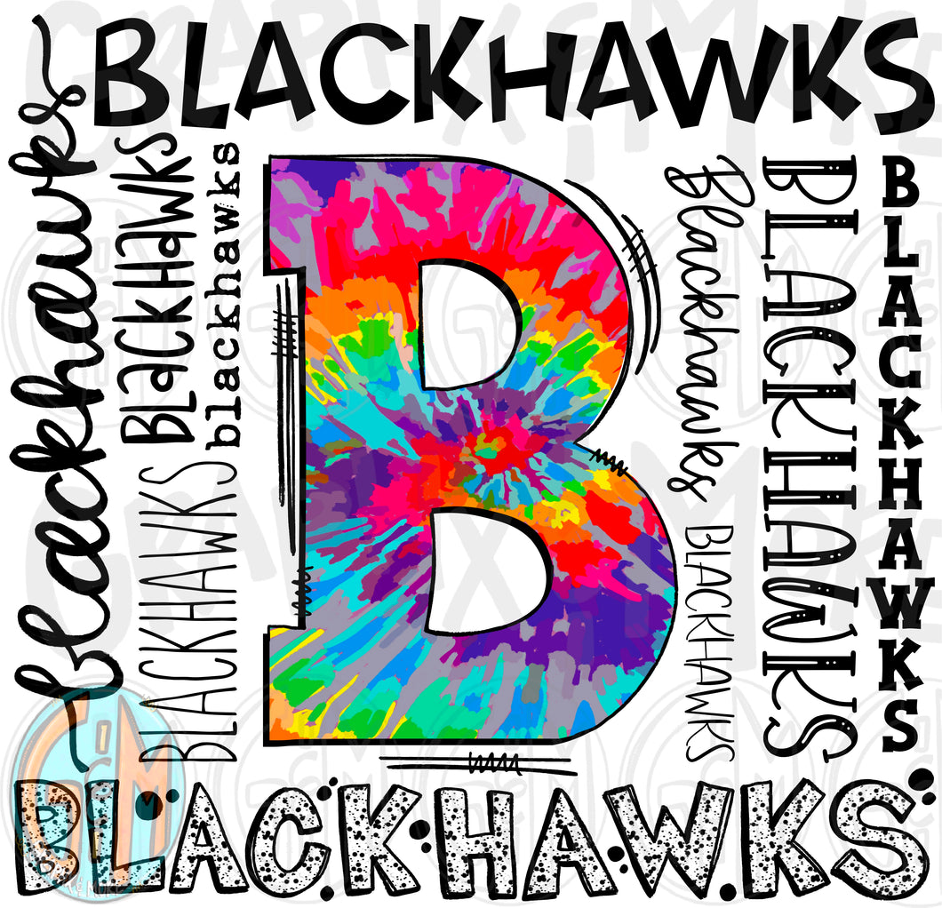 Blackhawks Collage PNG | Sublimation Design | Hand Drawn