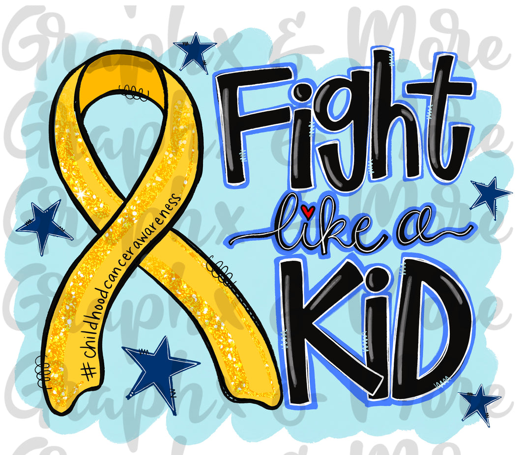 Childhood Cancer Awareness Ribbon PNG | Hand Drawn | Sublimation Design