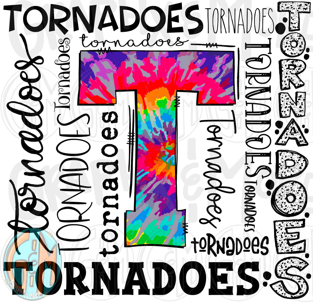 Tornadoes Collage PNG | Sublimation Design | Hand Drawn