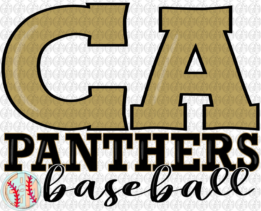 Panther Baseball PNG | Sublimation Design | Hand Drawn