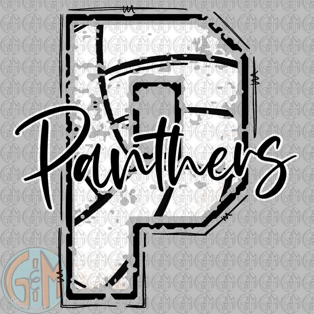 CUSTOM Volleyball Letter PNG | Hand Drawn | Sublimation Design