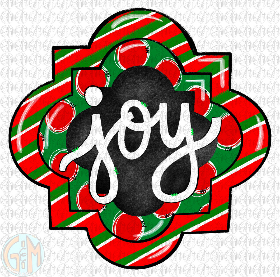 Joy (Red/Green) PNG | Sublimation Design | Hand Drawn
