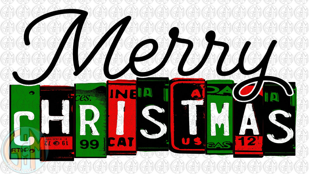 Merry Christmas Tag PNG | Sublimation Design | Hand Drawn