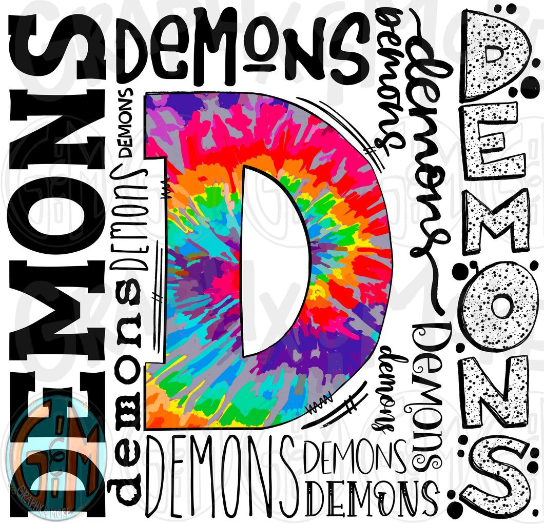 Demons Collage PNG | Sublimation Design | Hand Drawn