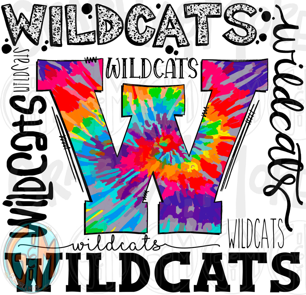 Wildcats Collage PNG | Sublimation Design | Hand Drawn