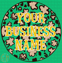 Load image into Gallery viewer, CUSTOM Business Name Leopard Clovers Design PNG | Hand Drawn | Sublimation Design
