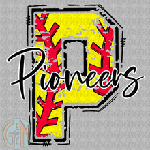 Load image into Gallery viewer, CUSTOM Softball Letter PNG | Hand Drawn | Sublimation Design
