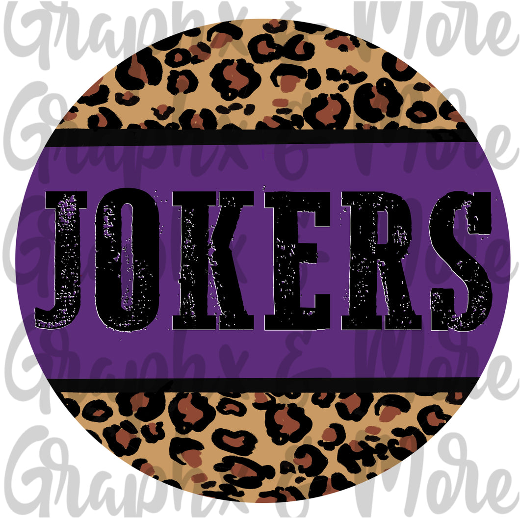 Jokers Round PNG | Purple & Black | Sublimation Design | Hand Drawn