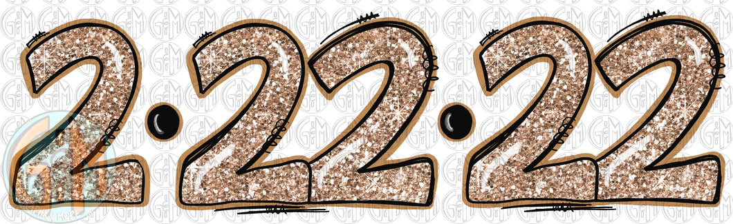 Glitter 2-22-22 PNG | Hand Drawn | Sublimation Design