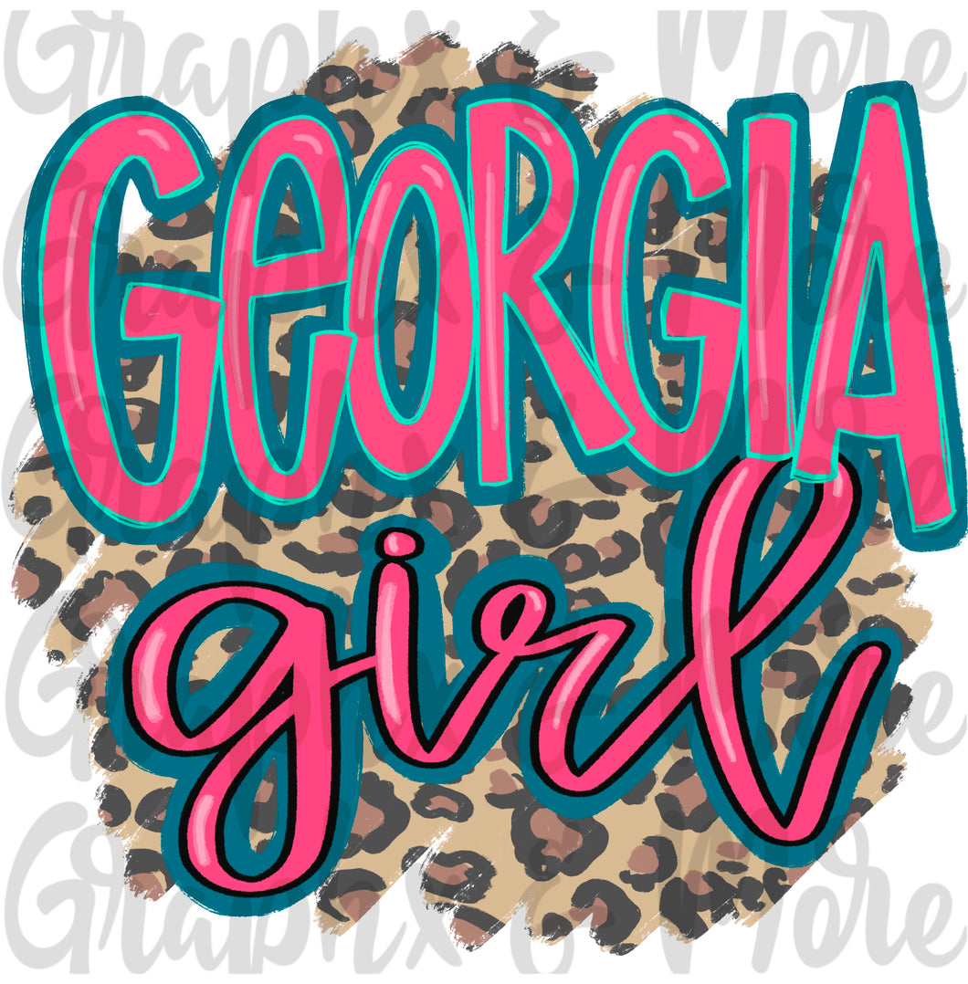 Georgia Girl PNG | Sublimation Design | Hand Drawn