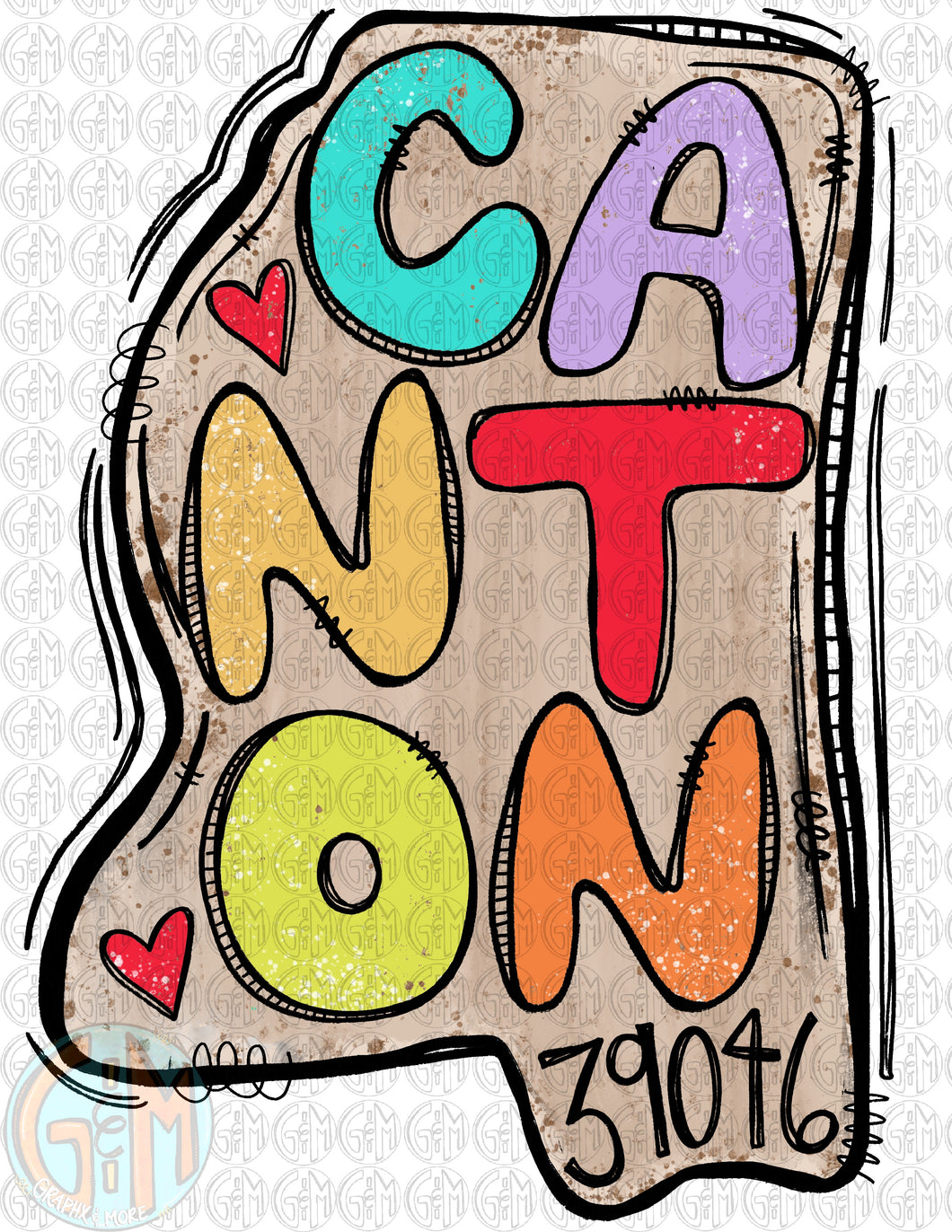 Canton MS 39046 PNG | Hand Drawn | Sublimation Design