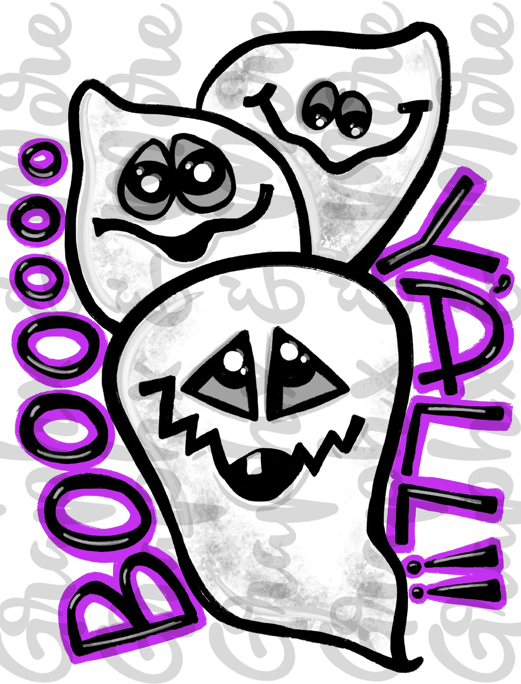 Ghosts PNG | Sublimation Design | Hand Drawn