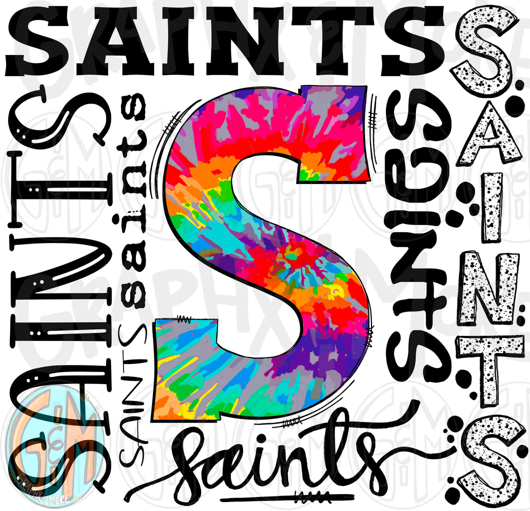 Saints Collage PNG | Sublimation Design | Hand Drawn