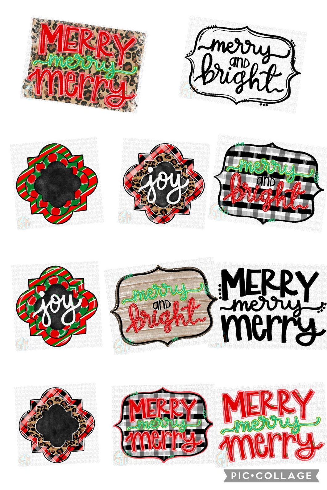 Christmas Bundle PNG | 11 Digitals | Sublimation Design | Hand Drawn