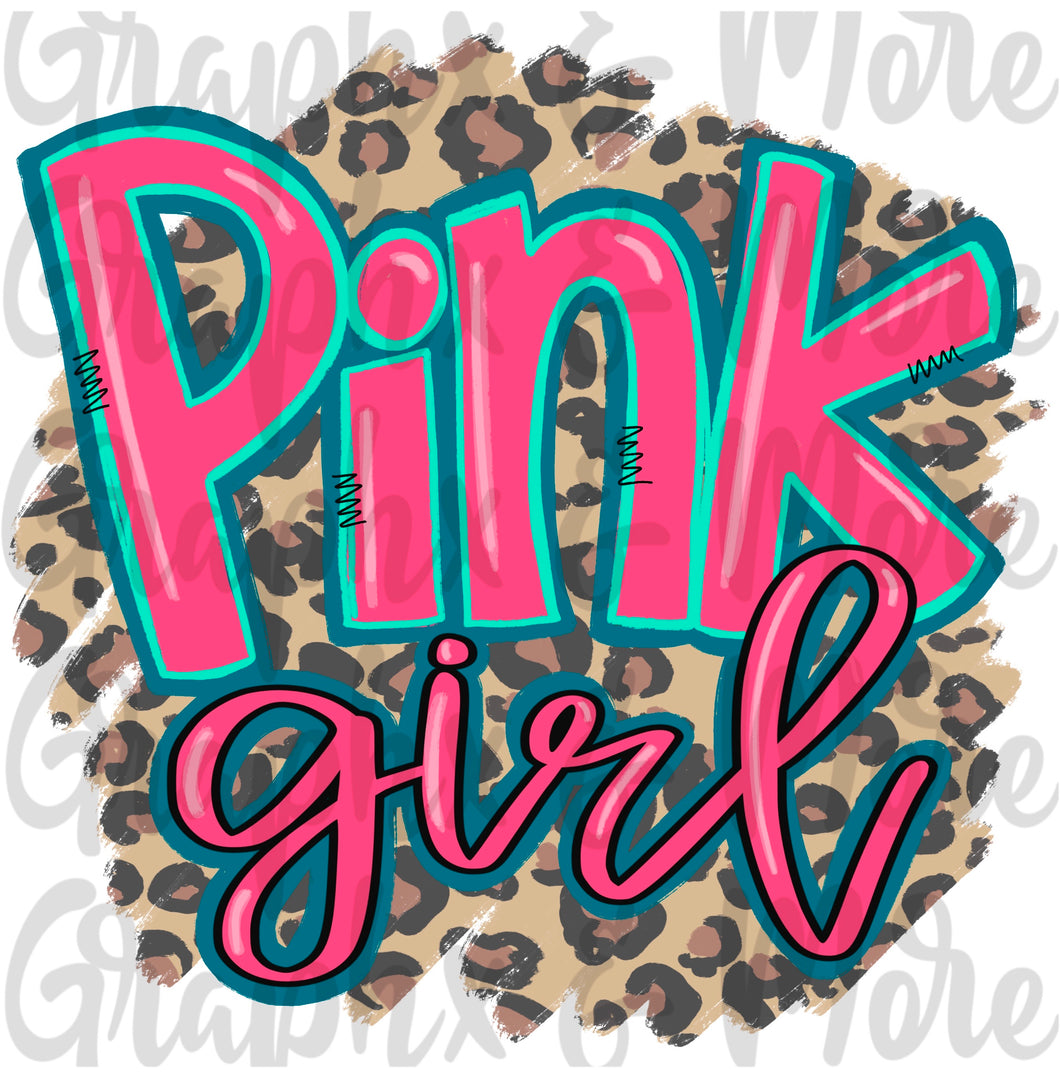 Pink Girl PNG | Sublimation Design | Hand Drawn