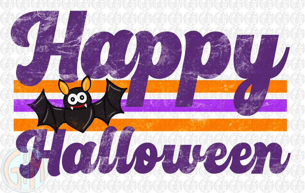 Happy Halloween with Bat PNG | Sublimation Design | Hand Drawn