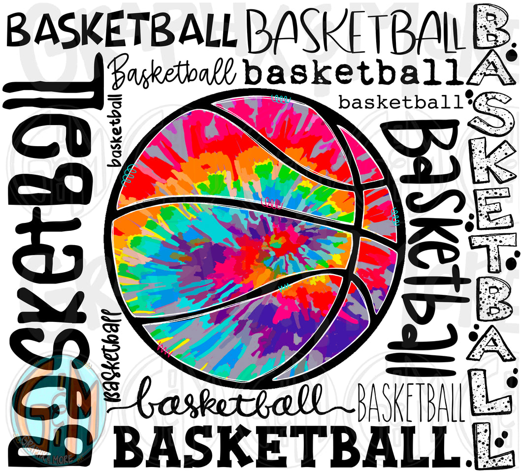 Basketball Collage PNG | Sublimation Design | Hand Drawn
