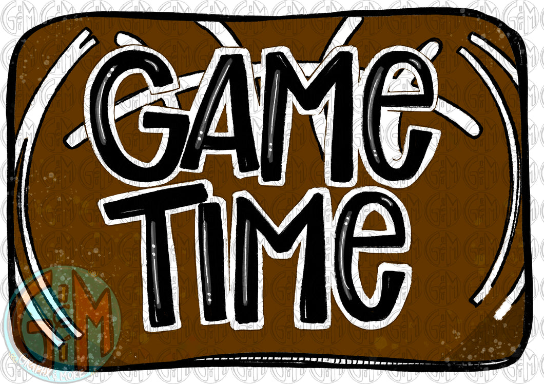 Football Game Time PNG | Sublimation Design | Hand Drawn