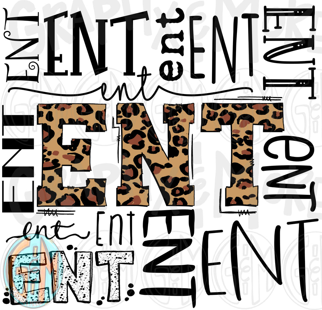 ENT Typography PNG | Sublimation Design | Hand Drawn