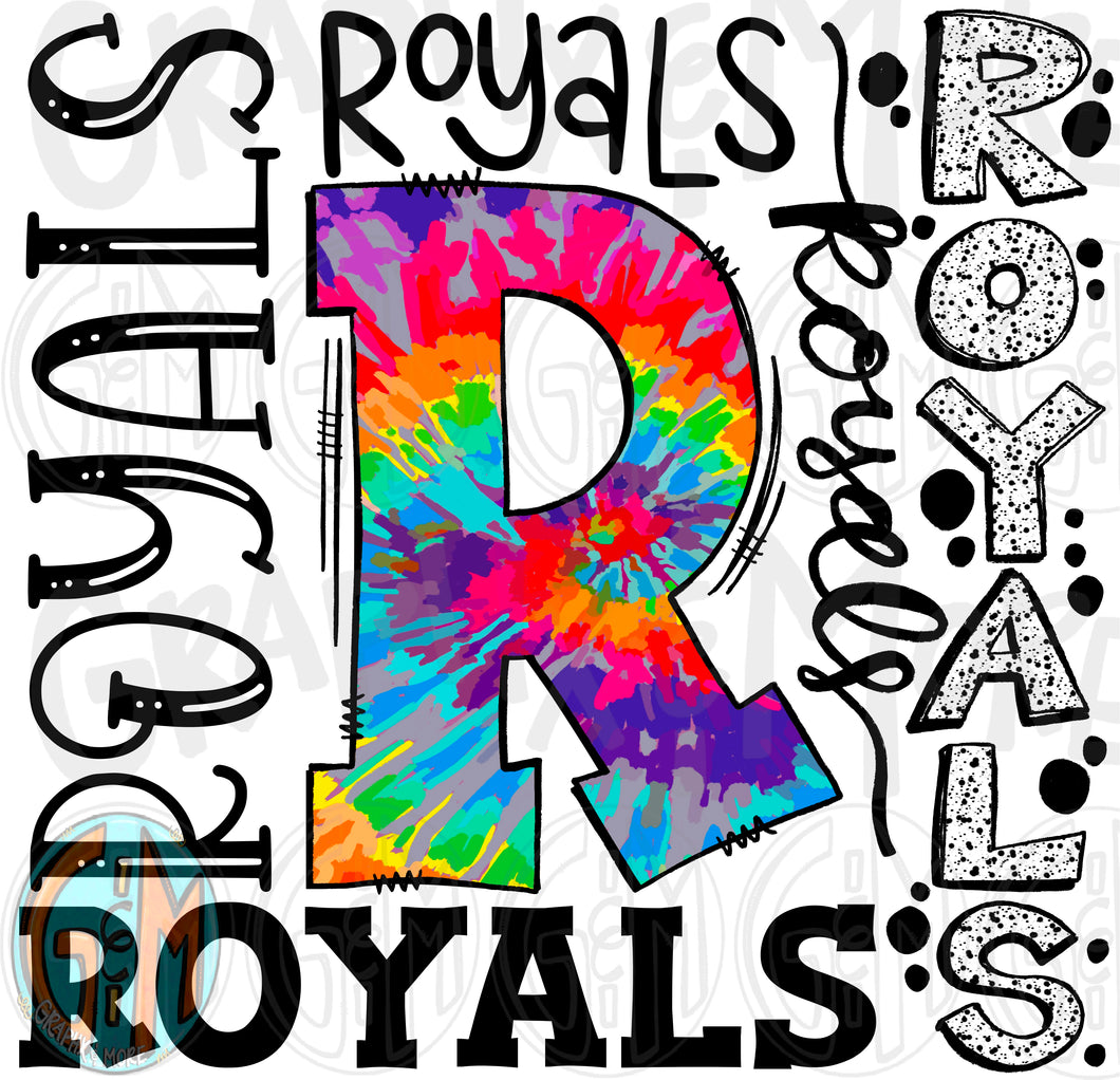 Royals Collage PNG | Sublimation Design | Hand Drawn