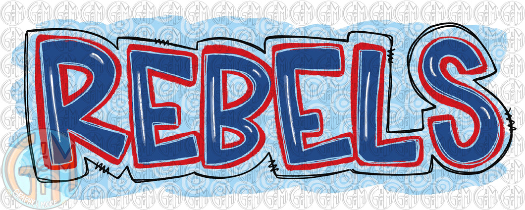 REBELS PNG | Sublimation Design | Hand Drawn