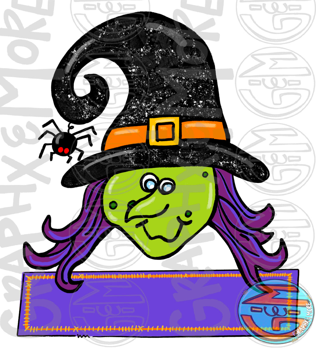 Witch PNG | Sublimation Design | Hand Drawn