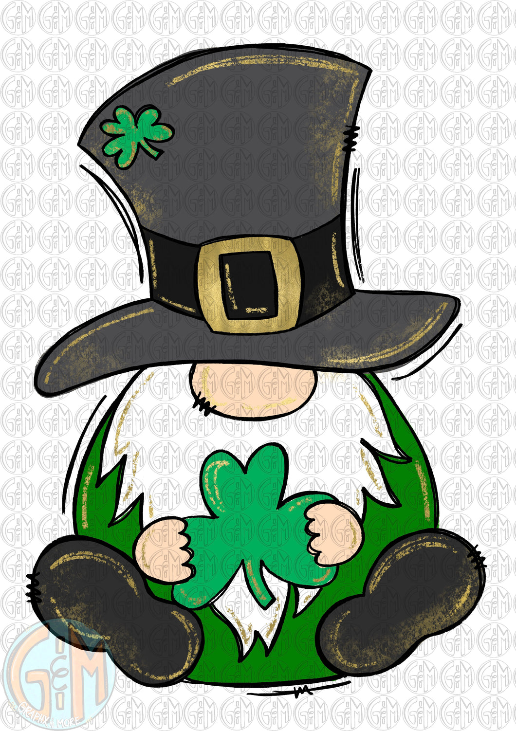 St. Patty’s Gnome PNG | Sublimation Design | Hand Drawn