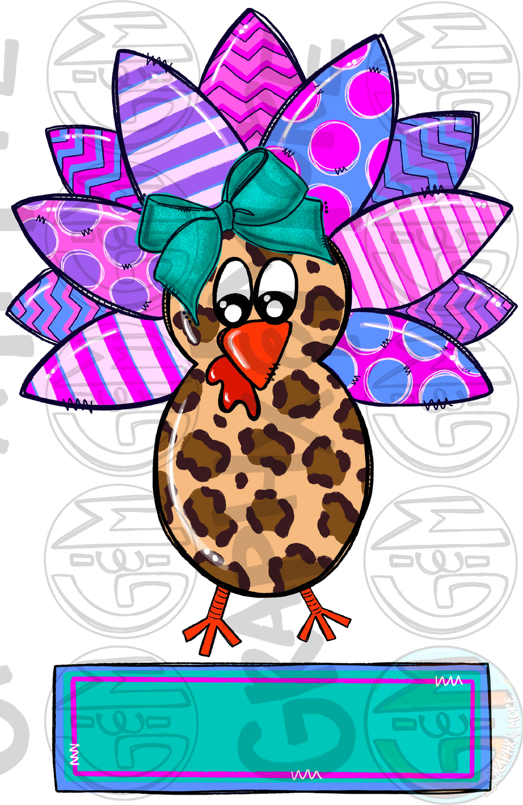 Girl Turkey PNG | Sublimation Design | Hand Drawn