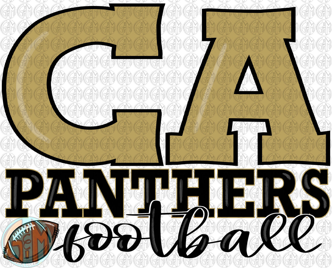 Panther Football PNG | Sublimation Design | Hand Drawn