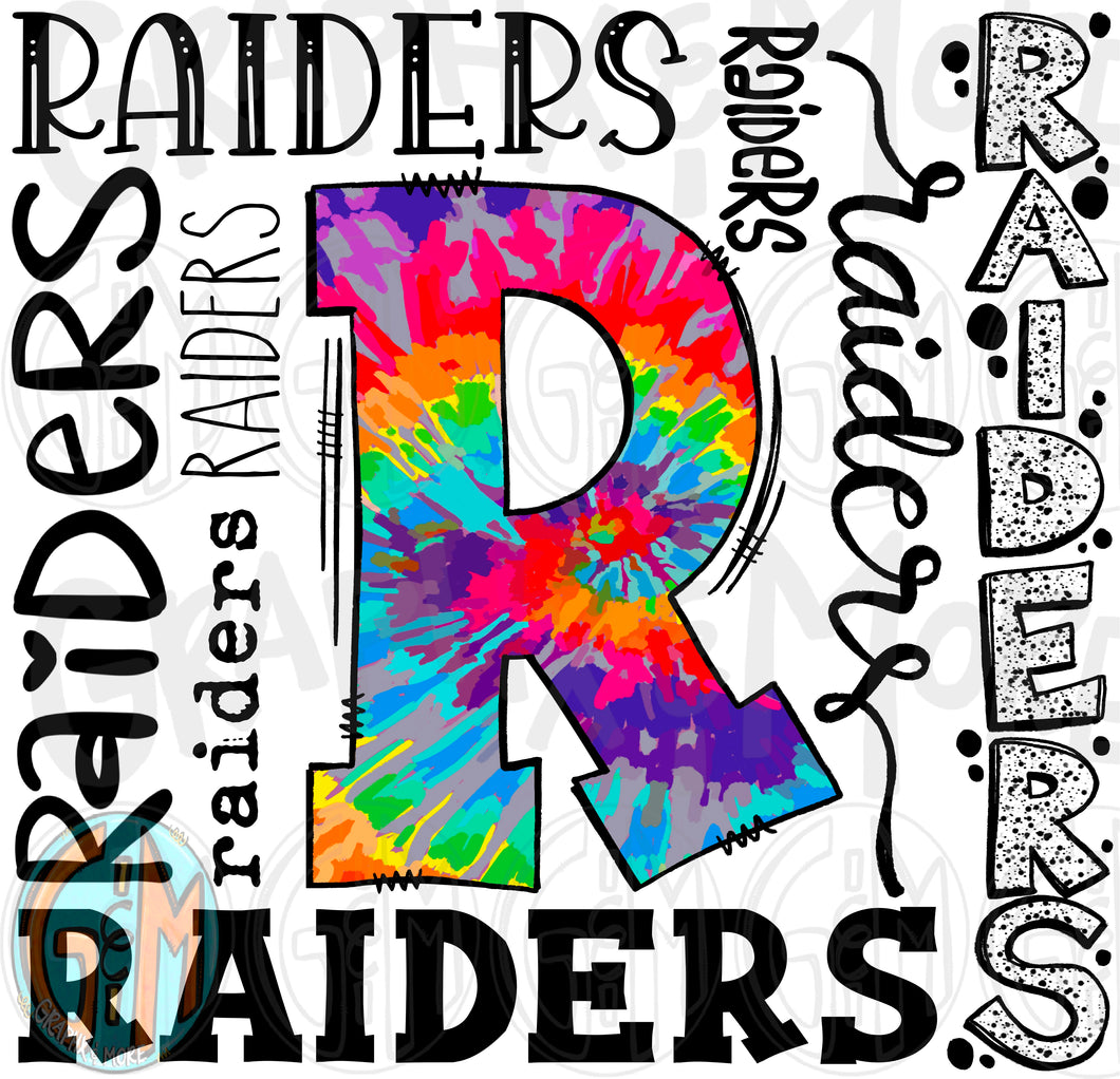 Raiders Collage PNG | Sublimation Design | Hand Drawn