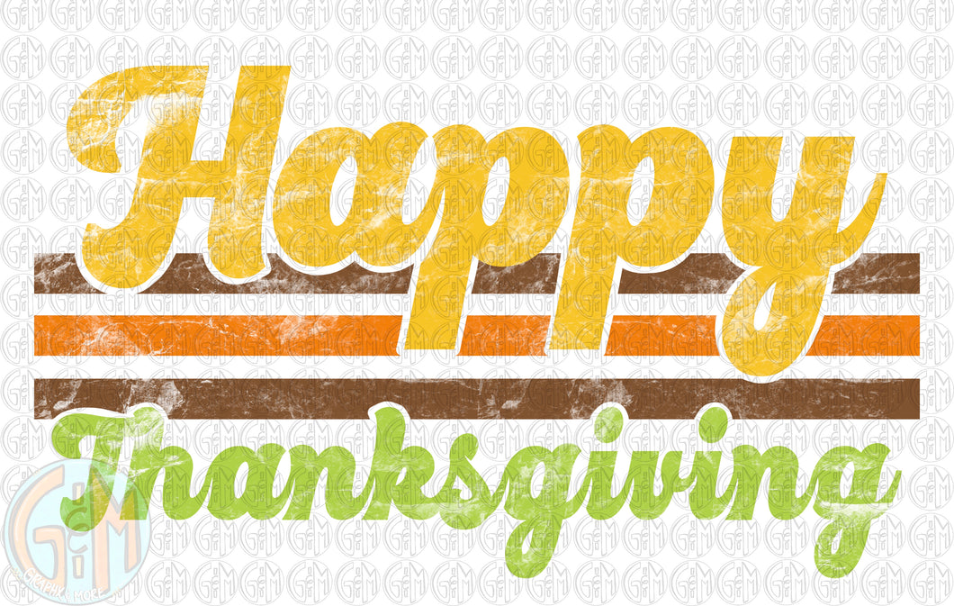 Happy Thanksgiving PNG | Sublimation Design | Hand Drawn